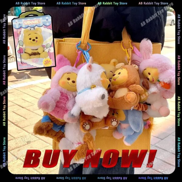 Sbe7d7a854fbe4fe8bbc181fc1ca86d53d 100% Genuine Miniso Blind Box Disney Pooh Bear Series Naughty Party Vinyl Plush Pendant Children'S Toy Cute Model Gift Customiz